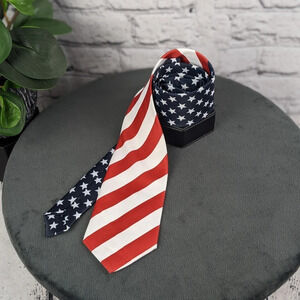 Stars and stripes necktie, red white blue, American US flag